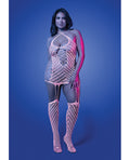 Glow by Fantasy Lingerie Metamorphic Glow-in-the-Dark Bodystocking Dress; Glows Pink - White QN - Image 3