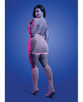 Glow by Fantasy Lingerie Metamorphic Glow-in-the-Dark Bodystocking Dress; Glows Pink - White QN