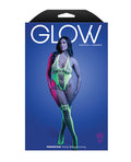 Glow by Fantasy Lingerie Paradigm UV Reactive Halter Teddy Bodystocking - Neon Green QN - Image 3