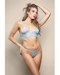 Opulence by Fantasy Opulence Metallic Lace 2-in-1 Set w/Pearl Details - Light Blue L/XL - Image 3