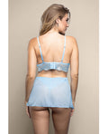 Opulence by Fantasy Opulence Metallic Lace 2-in-1 Set w/Pearl Details - Light Blue M/L