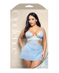 Opulence by Fantasy Opulence Metallic Lace 2-in-1 Set w/Pearl Details - Light Blue QN - Image 5