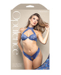 Opulence by Fantasy Opulence Gold Corded Lace Bra & Panty w/Black Peral Details - Blue S/M - Image 3