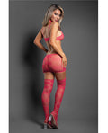 Sheer by Fantasy Sheer Unmatched Body Stocking 2 pc Set - Hot Pink O/S - Image 2