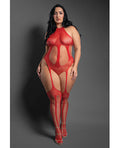 Sheer by Fantasy Sheer Stripped Down Mesh Body Stocking - Red QN - Image 3