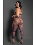 Sheer by Fantasy Sheer Set Me Free Mesh Body Stocking w/Zebra Pattern & Open Crotch - Purple QN - Image 2