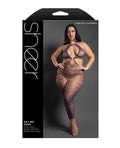Sheer by Fantasy Sheer Set Me Free Mesh Body Stocking w/Zebra Pattern & Open Crotch - Purple QN - Image 3