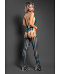 Sheer by Fantasy Sheer Unravel Me Crotchless Halter Body Stocking - Teal O/S - Image 3