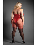 Sheer by Fantasy Sheer Eternal Flame Halter Open Crotch Bodystocking - Red/Black QN - Image 2