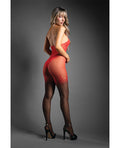 Sheer by Fantasy Sheer Eternal Flame Halter Open Crotch Bodystocking - Red/Black O/S - Image 2