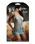 Vixen by Fantasy Lingerie Vixen Breathless Chantilly Lace Chemise & G-String Blue L/XL - Image 3