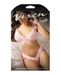 Vixen by Fantasy Lingerie Vixen Sweetest Thing Lace Bralette & Pearl G-String Panty Light Pink L/XL - Image 3