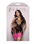 Vixen by Fantasy Lingerie Vixen Ready Or Not Ombre Keyhole Halter Dress - Black/Pink QN - Image 3