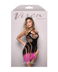 Vixen by Fantasy Lingerie Vixen Ready Or Not Ombre Keyhole Halter Dress - Black/Pink O/S - Image 3