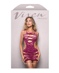 Vixen by Fantasy Lingerie Vixen For The Thrill Leopard Knit Cut Out Dress - Magenta O/S - Image 3