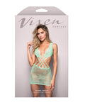 Vixen by Fantasy Lingerie Vixen Yours Truly Strappy Floral Knit Crossover Dress - Mint O/S - Image 3