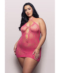 Vixen by Fantasy Lingerie Vixen Call Me Baby Halter Dress w/Pearl Details - Hot Pink QN