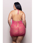 Vixen by Fantasy Lingerie Vixen Call Me Baby Halter Dress w/Pearl Details - Hot Pink QN - Image 2