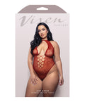 Vixen by Fantasy Lingerie Vixen Just Kissed Seamless Lace Teddy - Red QN - Image 3