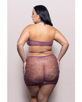 Vixen by Fantasy Lingerie Vixen Focus On Me Halter Dress w/Key Ring Details - Purple QN - Image 2