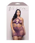 Vixen by Fantasy Lingerie Vixen Focus On Me Halter Dress w/Key Ring Details - Purple QN - Image 3
