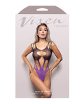 Vixen by Fantasy Lingerie Vixen Take Me There Cut Out Teddy - Black/Purple O/S - Image 3