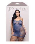 Vixen by Fantasy Lingerie Vixen When Stars Align Rhinestone Net Halter Dress - Blue QN - Image 3