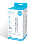 Glas Glas Triple Play Beaded Butt Plug - Clear - Image 4