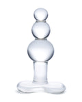 Glas Glas 4" Beaded Glass Butt Plug w/Tapered Base - Clear - Image 2