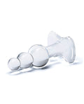 Glas Glas 4" Beaded Glass Butt Plug w/Tapered Base - Clear - Image 3