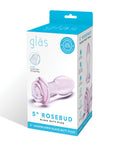 Glas Glas 5" Rosebud Glass Butt Plug - Pink