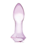 Glas Glas 5" Rosebud Glass Butt Plug - Pink - Image 2