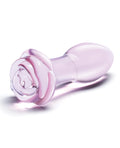 Glas Glas 5" Rosebud Glass Butt Plug - Pink - Image 3