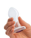 Glas Glas 3.5" Bling Bling Glass Butt Plug - Clear - Image 4