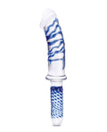 Glas Glas 11" Realistic Double Ended Glass Dildo w/Handle - Blue - Image 2