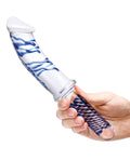 Glas Glas 11" Realistic Double Ended Glass Dildo w/Handle - Blue - Image 4