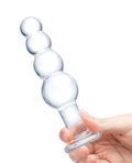 Glas Glas 7.25" Glass Beaded Butt Plug - Clear - Image 4