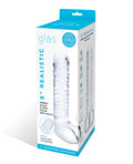 Glas Glas 8" Realistic Ribbed Glass G-Spot Dildo w/Balls - Clear - Image 6