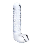 Glas Glas 8" Realistic Ribbed Glass G-Spot Dildo w/Balls - Clear - Image 2