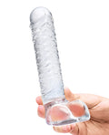 Glas Glas 8" Realistic Ribbed Glass G-Spot Dildo w/Balls - Clear - Image 4