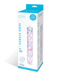 Glas Glas 9" Purple Rose Nubby Glass Dildo - Purple/Pink
