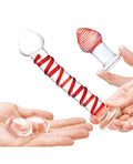 Glas Glas 4 pc Mr. Swirly Set w/Glass Kegel Balls & 3.25" Butt Plug - Red
