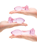 Glas Glas 3 pc Rosebud Butt Plug Set - Pink - Image 3