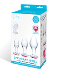 Glas Glas 3 pc Heart Jewel Glass Anal Training Kit