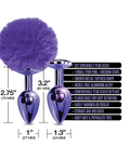Nixie Nixie Metal Butt Plug Set w/Jewel Inlaid & Pom Pom - Purple Metallic - Image 4