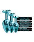 Nixie Nixie Metal Butt Plug Trainer Set w/Inlaid Jewel - Blue Metallic - Image 5