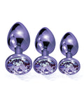 Nixie Nixie Metal Butt Plug Trainer Set w/Inlaid Jewel - Purple Metallic - Image 3