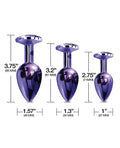 Nixie Nixie Metal Butt Plug Trainer Set w/Inlaid Jewel - Purple Metallic - Image 4