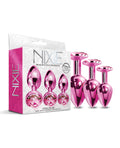 Nixie Nixie Metal Butt Plug Trainer Set w/Inlaid Jewel - Pink Metallic - Image 2