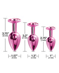 Nixie Nixie Metal Butt Plug Trainer Set w/Inlaid Jewel - Pink Metallic - Image 4
